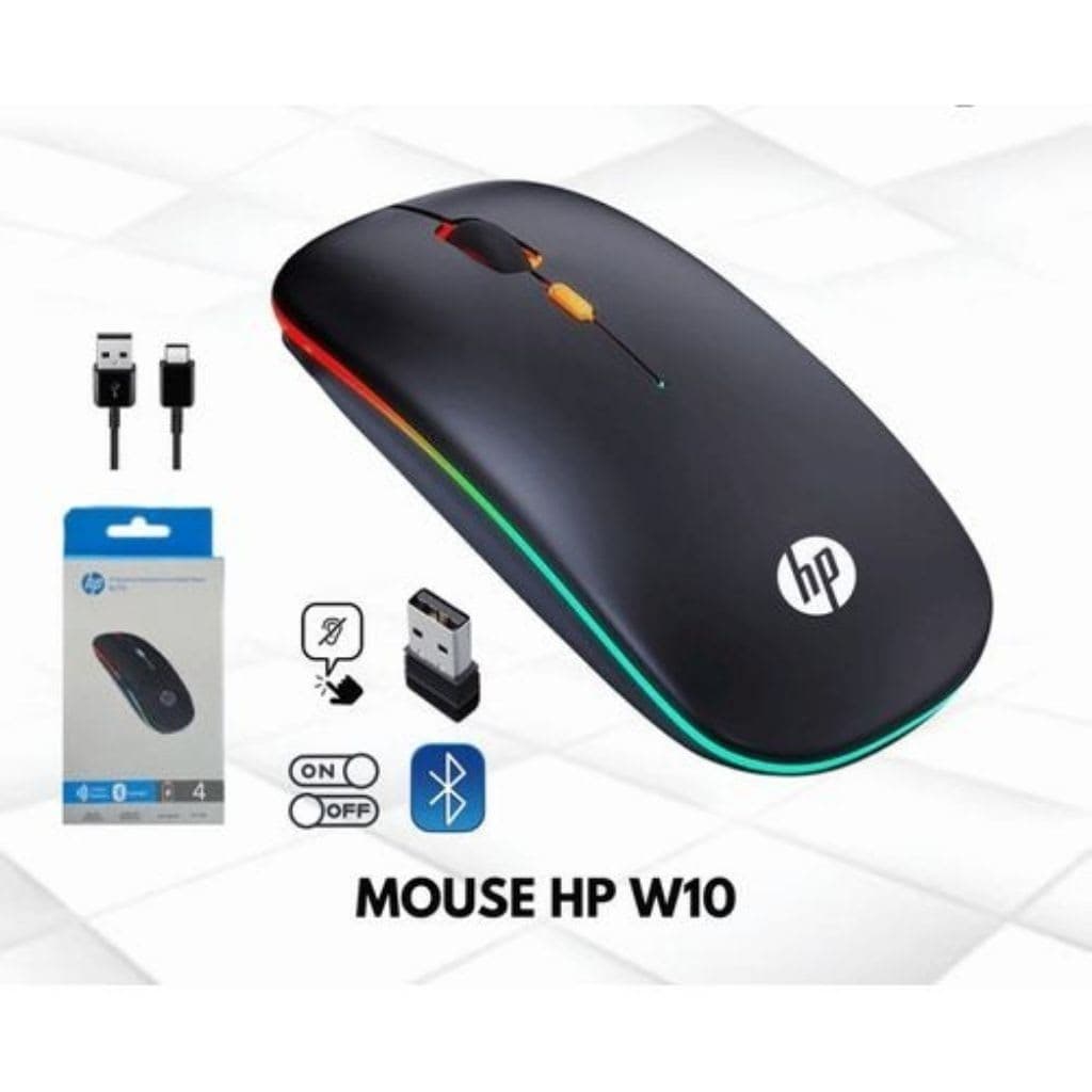 HP W10 RGB Silent Dual Mode Wireless & Bluetooth Mouse