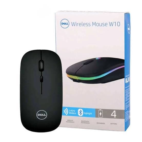 Dell W10 RGB Silent Dual Mode Wireless & Bluetooth Mouse