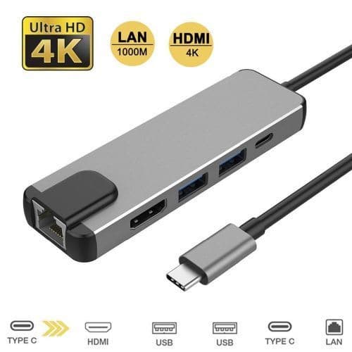 Type-C 5-in-1 Hub Adapter | HDMI, USB 3.0, USB-C PD, SD & microSD